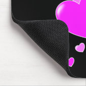 Tapis De Souris Coeurs roses mignonnes sur Mousepad noir - mignon (Coin)