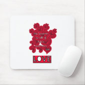 Tapis De Souris Cœurs rouges (Avec souris)