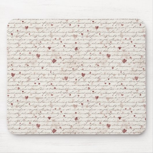 Tapis De Souris Cœurs Rouges Crème (Devant)