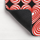 Tapis De Souris Coeurs rouges et blancs (Coin)
