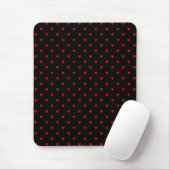 Tapis De Souris Coeurs rouges et noirs. Modèle (Avec souris)