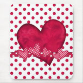 Tapis De Souris Coeurs rouges et points Mousepad (Devant)