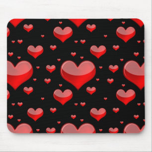Tapis De Souris Coeurs rouges tombants (Vous Choisissez Couleur Ar