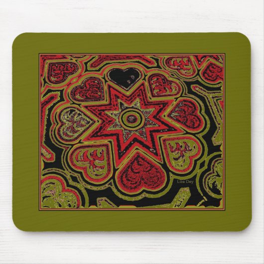 Tapis De Souris 'Coeurs Rustiques' Mousepad (Devant)