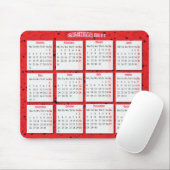 Tapis De Souris Coeurs sur le calendrier rouge de mousepad/ (Avec souris)