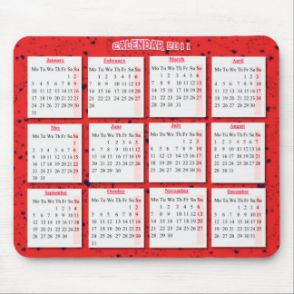 Tapis De Souris Coeurs sur le calendrier rouge de mousepad/