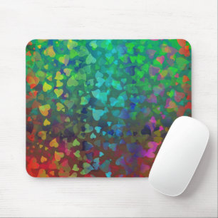 Tapis De Souris Coeurs tombants rouge et vert