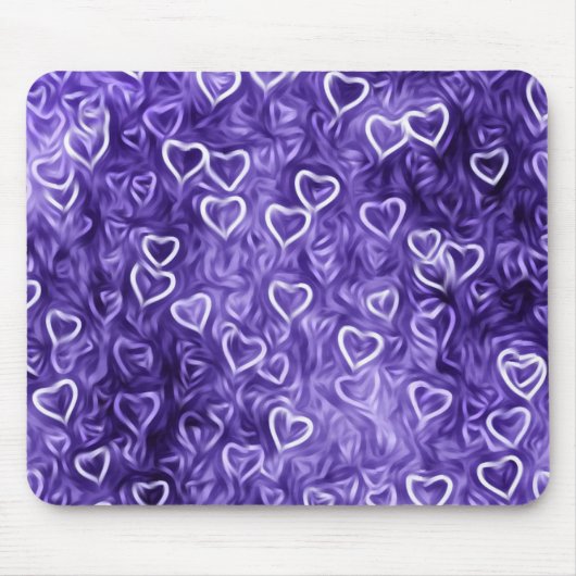 Tapis De Souris Coeurs tombants - Violet (Devant)