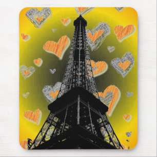 Tapis De Souris Coeurs tour Eifel Mousepad