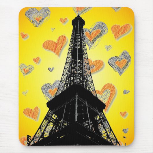 Tapis De Souris Coeurs tour Eifel Mousepad (Devant)