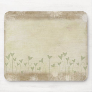 Tapis De Souris Coeurs verts sur Brown