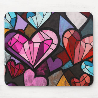 Tapis De Souris Coeurs vibrants en mosaïque