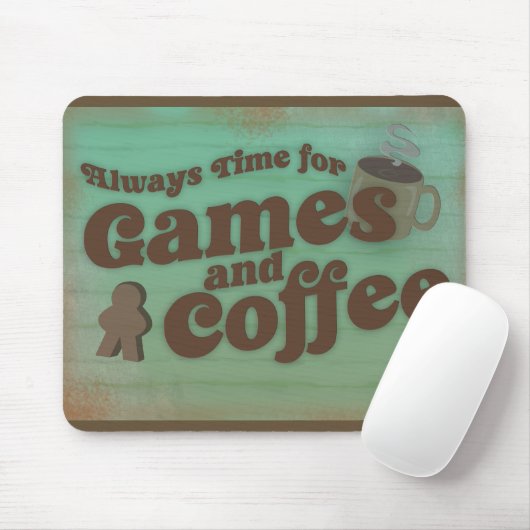 Tapis De Souris Coffe Plus Games Fun Time Retro Design (Avec souris)
