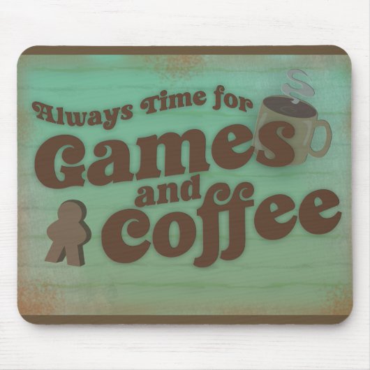 Tapis De Souris Coffe Plus Games Fun Time Retro Design (Devant)