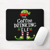Tapis De Souris Coffee Drinking Christmas Elf Matching Pajama X-ma (Avec souris)