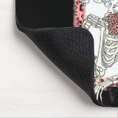 Tapis De Souris Coffee Is My Valentine Skeleton Messy Leopard Bun (Coin)