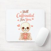 Tapis De Souris Coffee Is My Valentine Skeleton Valentines Day Cof (Avec souris)