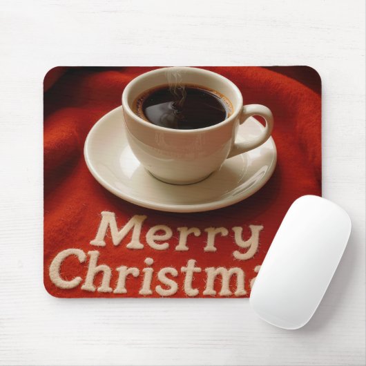 Tapis De Souris Coffee On a Merry Christmas Blanket (Avec souris)