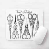 Tapis De Souris Coiffeur victorien ciseaux à coudre élégant (Avec souris)