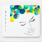 Tapis De Souris Coiffure de bulle psychédélique (Devant)