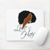 Tapis De Souris Coiffure noire naturelle | L'amour est dans les ch (Avec souris)