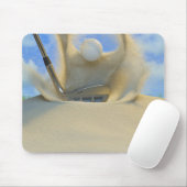 Tapis De Souris coin de sable frappant une balle de golf sur un sa (Avec souris)