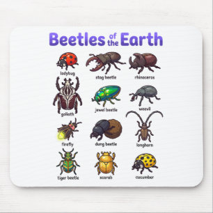 Tapis De Souris Coléoptères De La Terre Mignons Kawaii Insectes T-