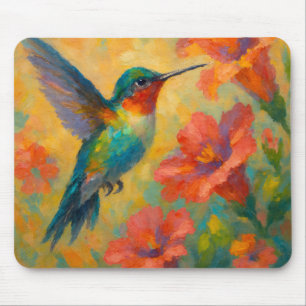 Tapis de souris colibri à l'aquarelle magnifique