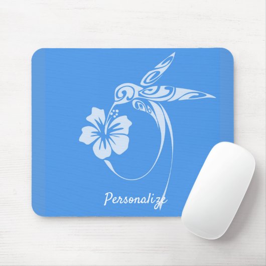 Tapis De Souris Colibri bleu & blanc simple et élégant (Avec souris)