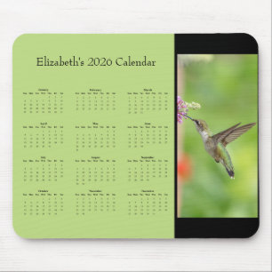Tapis De Souris Colibri - Calendrier 2026 personnalisable sur tout