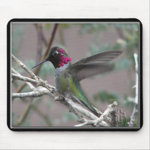 Tapis De Souris Colibri Dans Mon Jardin.