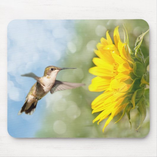 Tapis De Souris Colibri et tournesol (Devant)