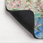 Tapis De Souris Colibris et verre souillé wow de fleurs (Coin)