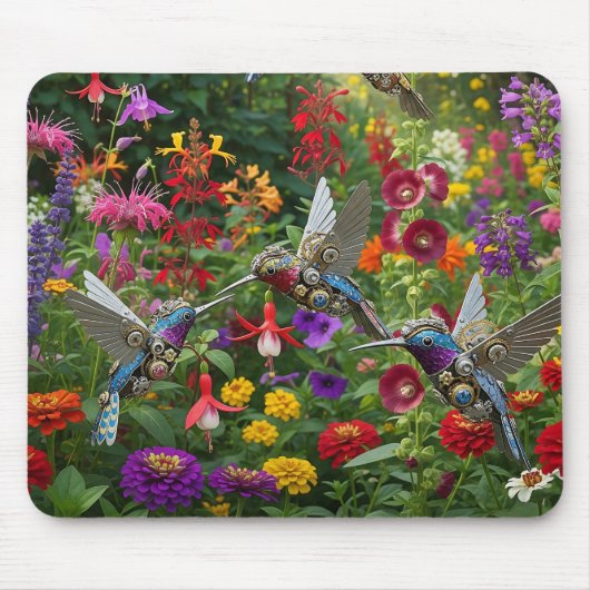 Tapis De Souris Colibris Steampunk (Devant)
