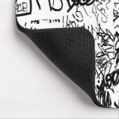 Tapis De Souris Collage Abstrait de graffiti noir et blanc (Coin)