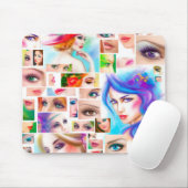 Tapis De Souris Collage abstrait des femmes (Avec souris)