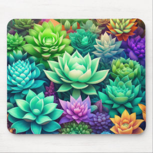 Tapis De Souris Collage Aloe Vera et Succulents