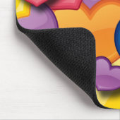 TAPIS DE SOURIS COLLAGE COLORÉ DE COEURS (Coin)