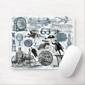Tapis De Souris Collage Colorized de Steampunk (Avec souris)