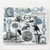 Tapis De Souris Collage Colorized de Steampunk (Devant)