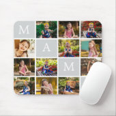 Tapis De Souris Collage de 12 photos personnalisé avec texte perso (Avec souris)