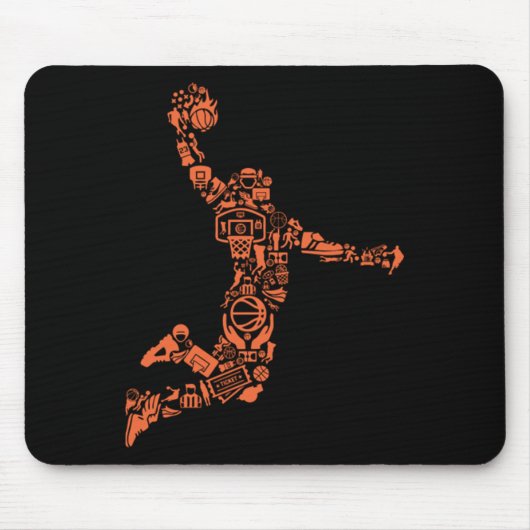 Tapis De Souris Collage de basket-ball (Devant)