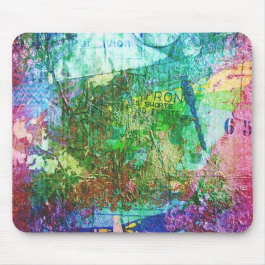 Tapis De Souris Collage de média mixte du Dragonfly (Devant)