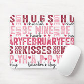 Tapis De Souris Collage de mots de la Saint-Valentin (Avec souris)