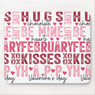 Tapis De Souris Collage de mots de la Saint-Valentin