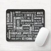 Tapis De Souris Collage de mots d'hiver (Avec souris)
