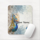 Tapis De Souris Collage de paon de Paris (Avec souris)