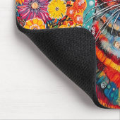 Tapis De Souris Collage de papier mixte chat (Coin)