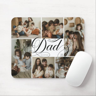 Tapis De Souris Collage de photos 6 Typographie de script Papa