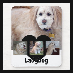 Tapis De Souris Collage de photos de chien personnalisé avec nom p